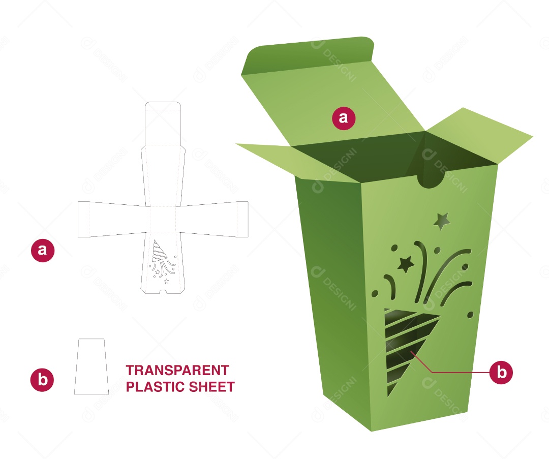 Caixa de Natal Verde para Presentes e Maquete 3D Vetor EPS