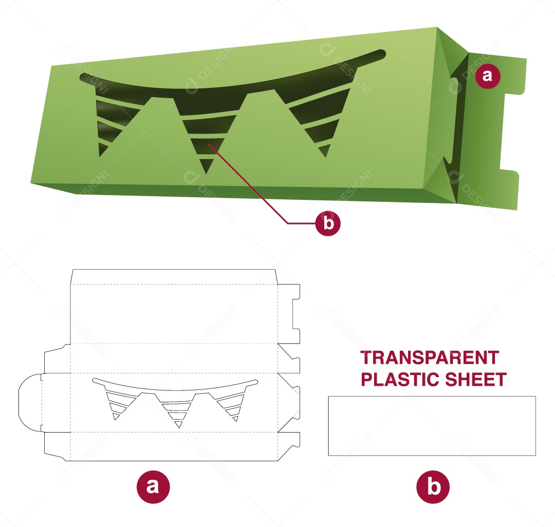 Caixa de Natal Verde para Presentes e Maquete 3D Vetor EPS