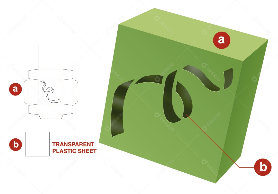 Caixa de Natal e Maquete 3D Verde Vetor EPS