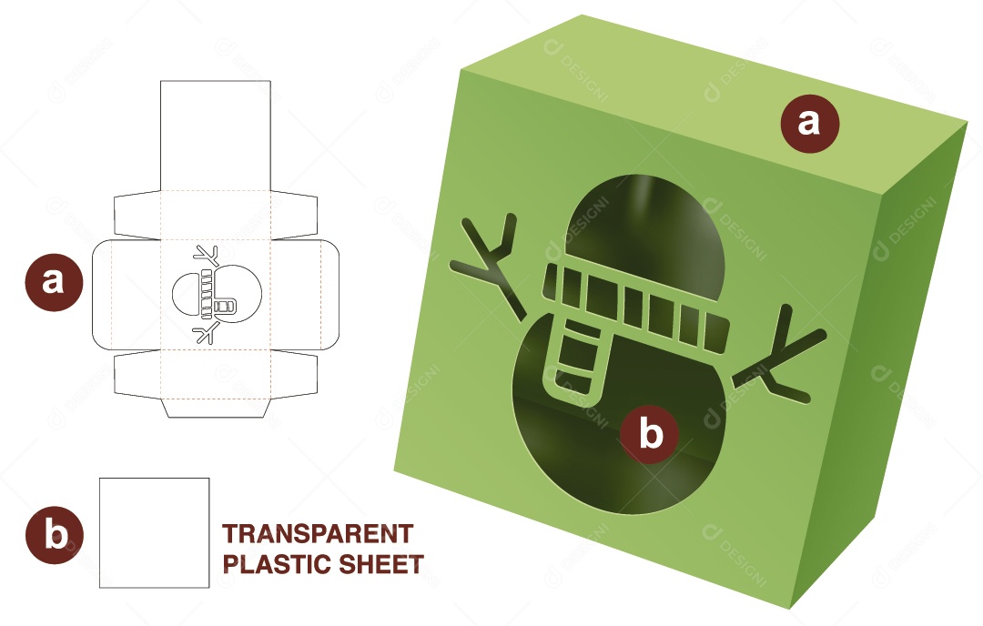 Caixa de Natal e Maquete 3D Verde Vetor EPS