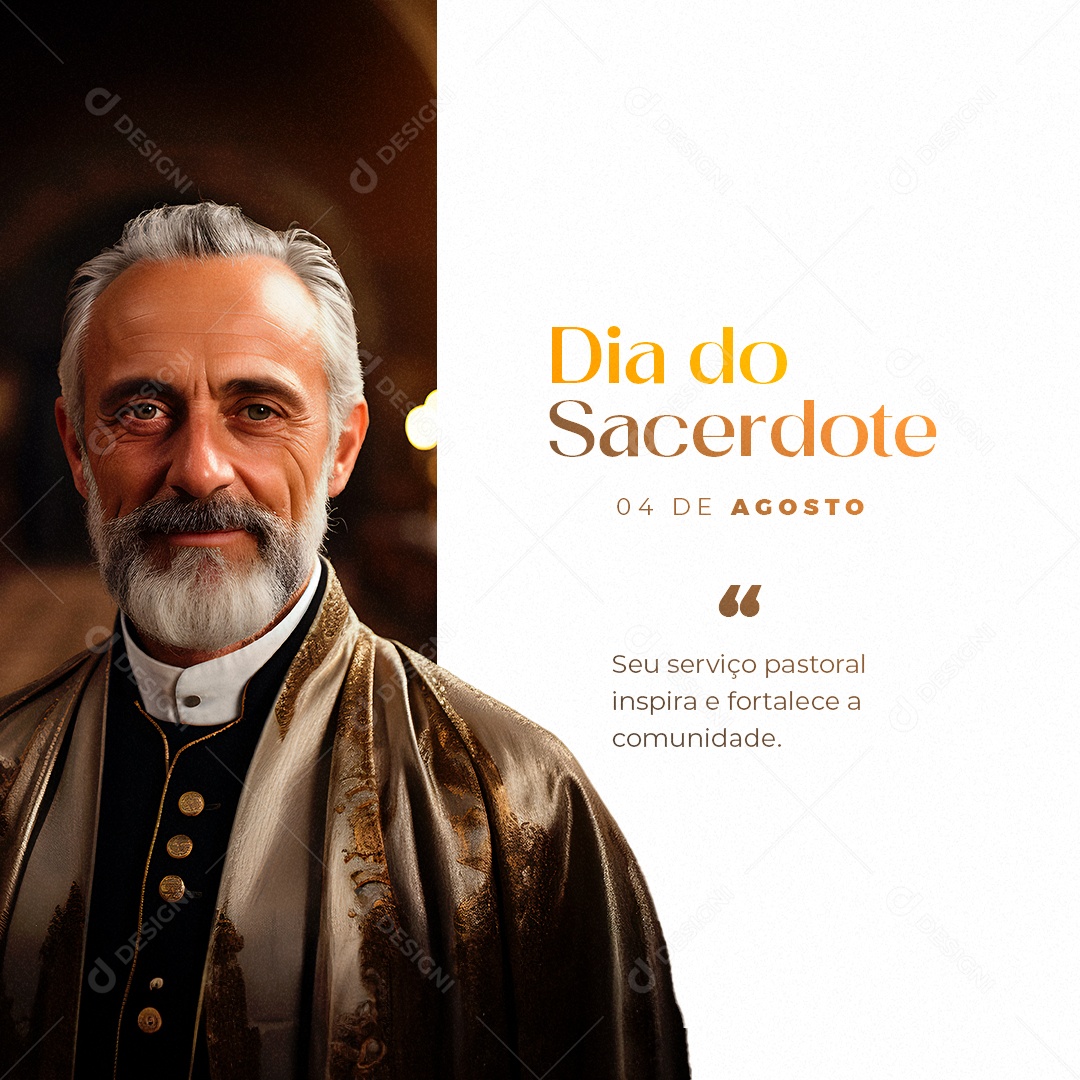 Dia do Sacerdote Seu Serviço Pastoral Inspira e Fortalece a Comunidade Social Media PSD Editável