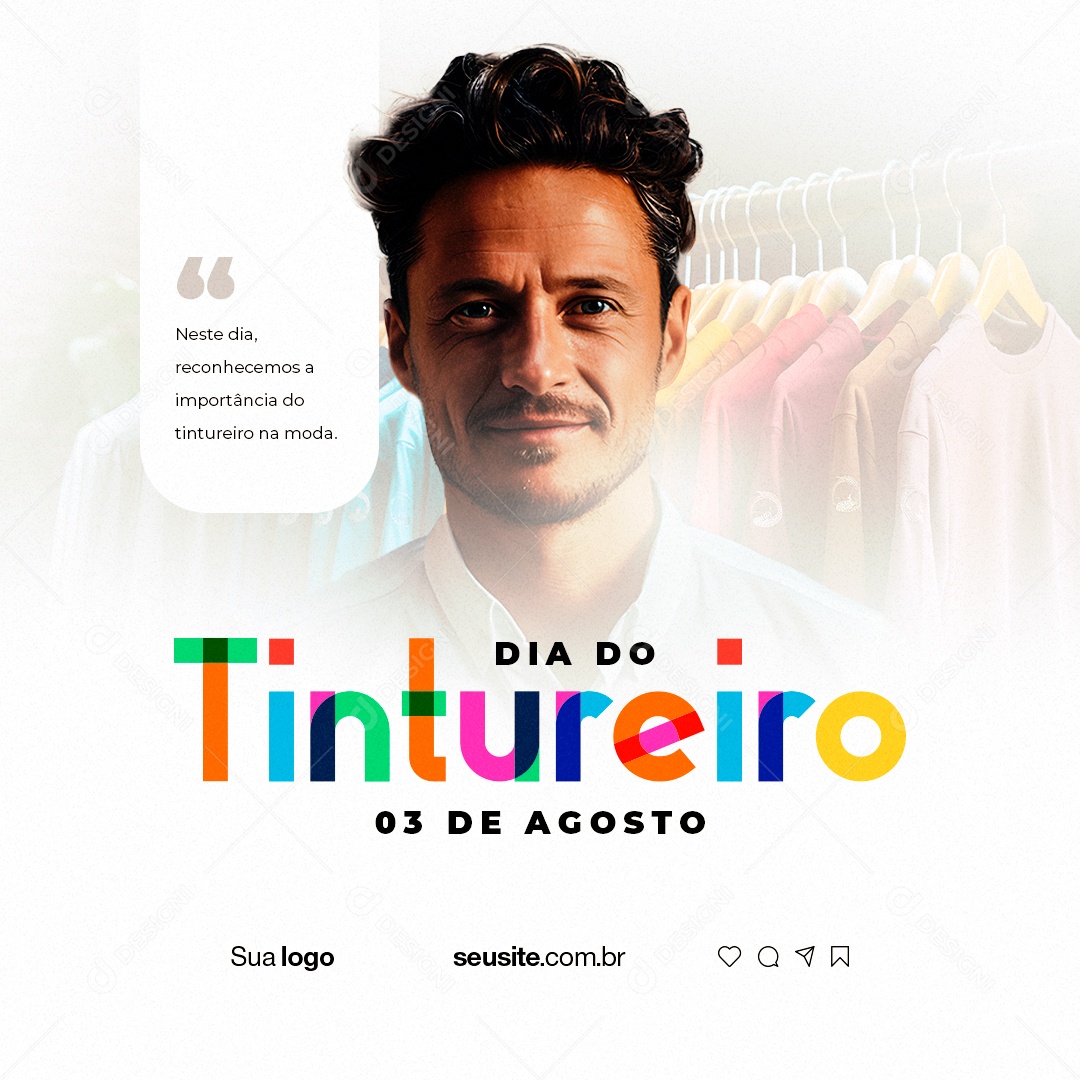 Dia do Tintureiro Reconhecemos a Importância do Tintureiro na Moda Social Media PSD Editável