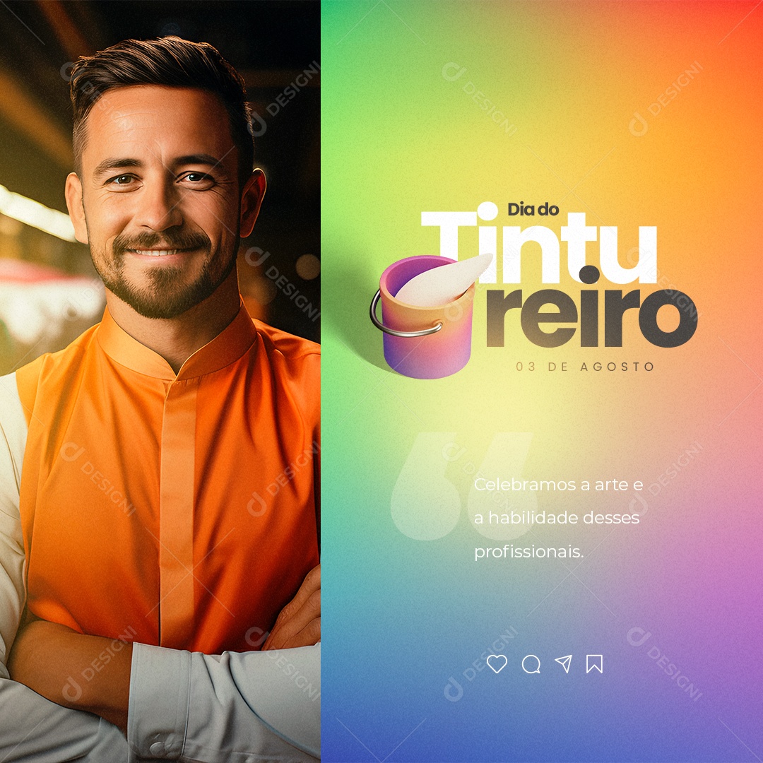 Dia do Tintureiro 03 de Agosto Social Media PSD Editável