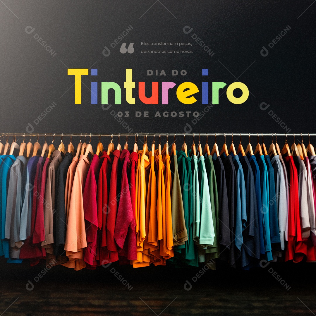 Dia do Tintureiro Eles Transformam Peças Deixando as Como Novas Social Media PSD Editável