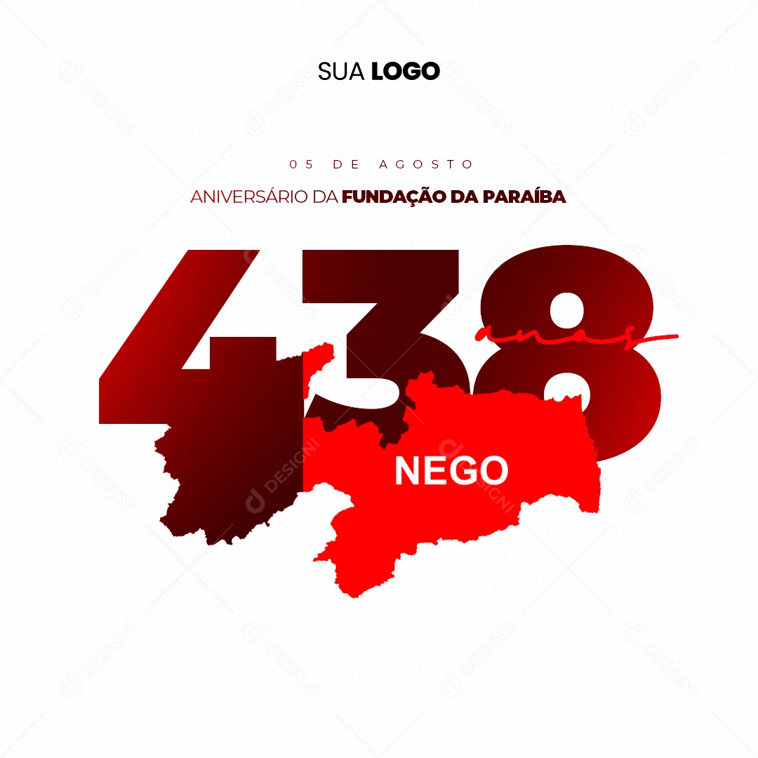 Aniversario da Fundação da Paraíba 438 Anos 5 de Agosto Social Media PSD Editável
