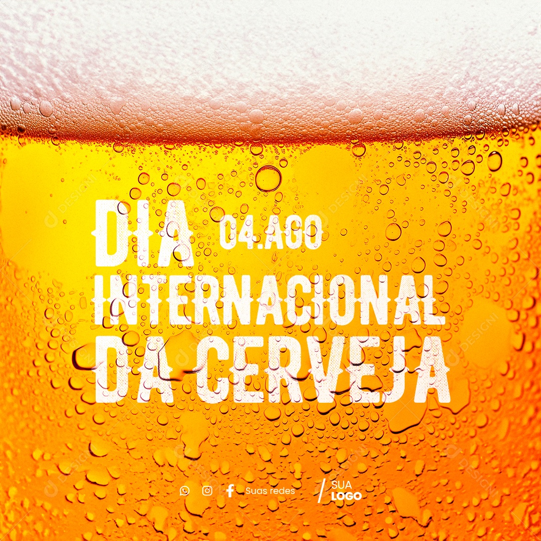 Dia Internacional da Cerveja 4 de Agosto Social Media PSD Editável