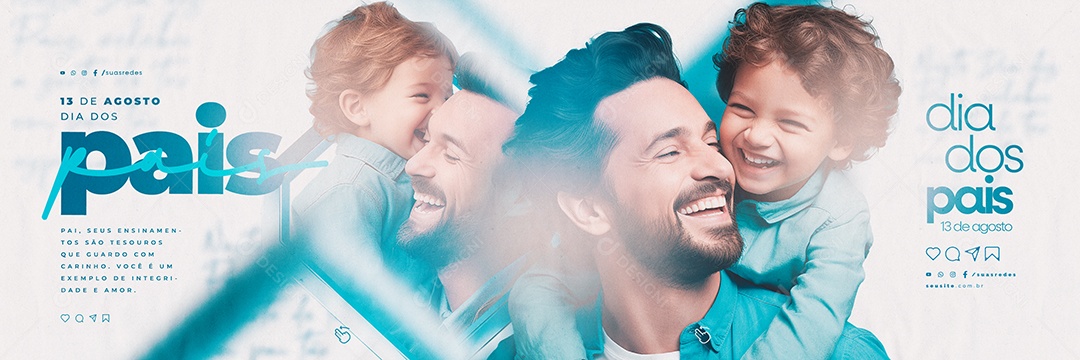 Carrossel Dia Dos Pais Seus Ensinamentos São Tesouros Social Media PSD Editável