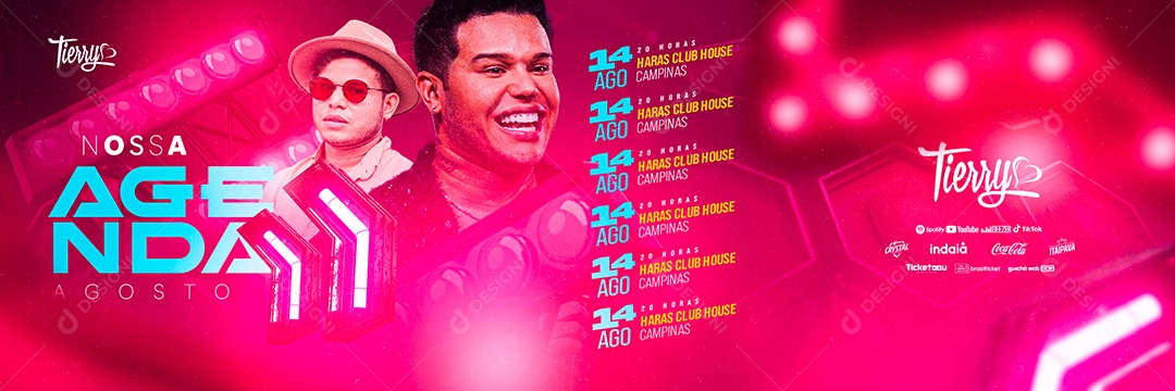 Carrossel Evento Agenda Tierry Flyer Social Media PSD Editável