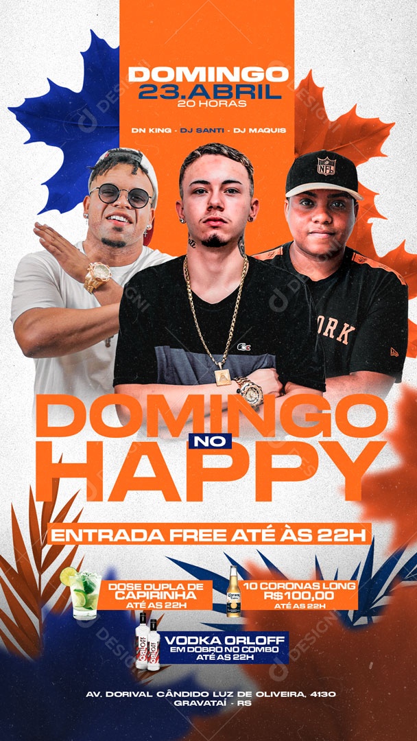 Social Media Flyer Story Domingo No Happy PSD Editável