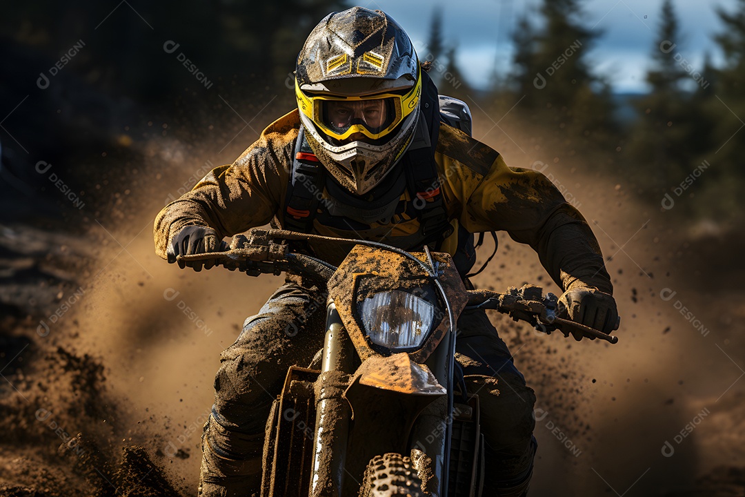 Piloto de motocross na corrida