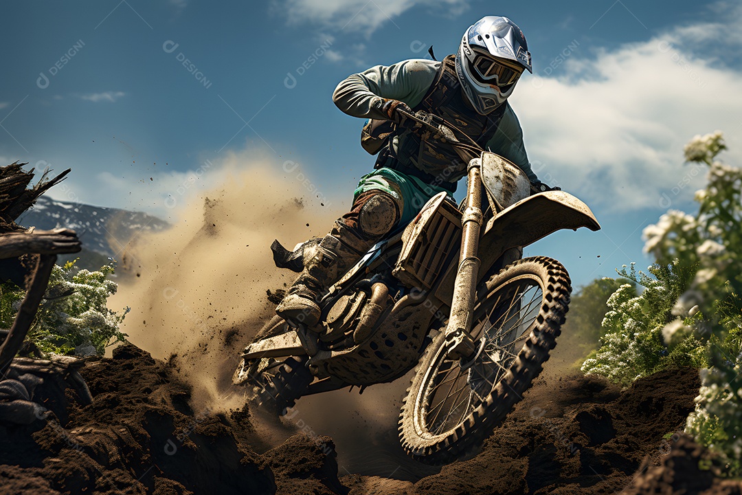 Piloto de motocross na corrida