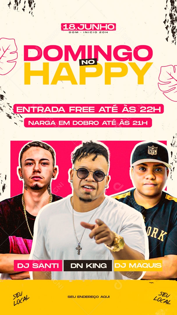 Social Media Story Sunday At Happy Dj Santi Dn King Dj Maquis Editable PSD