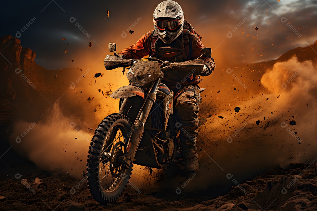 Piloto de motocross na corrida