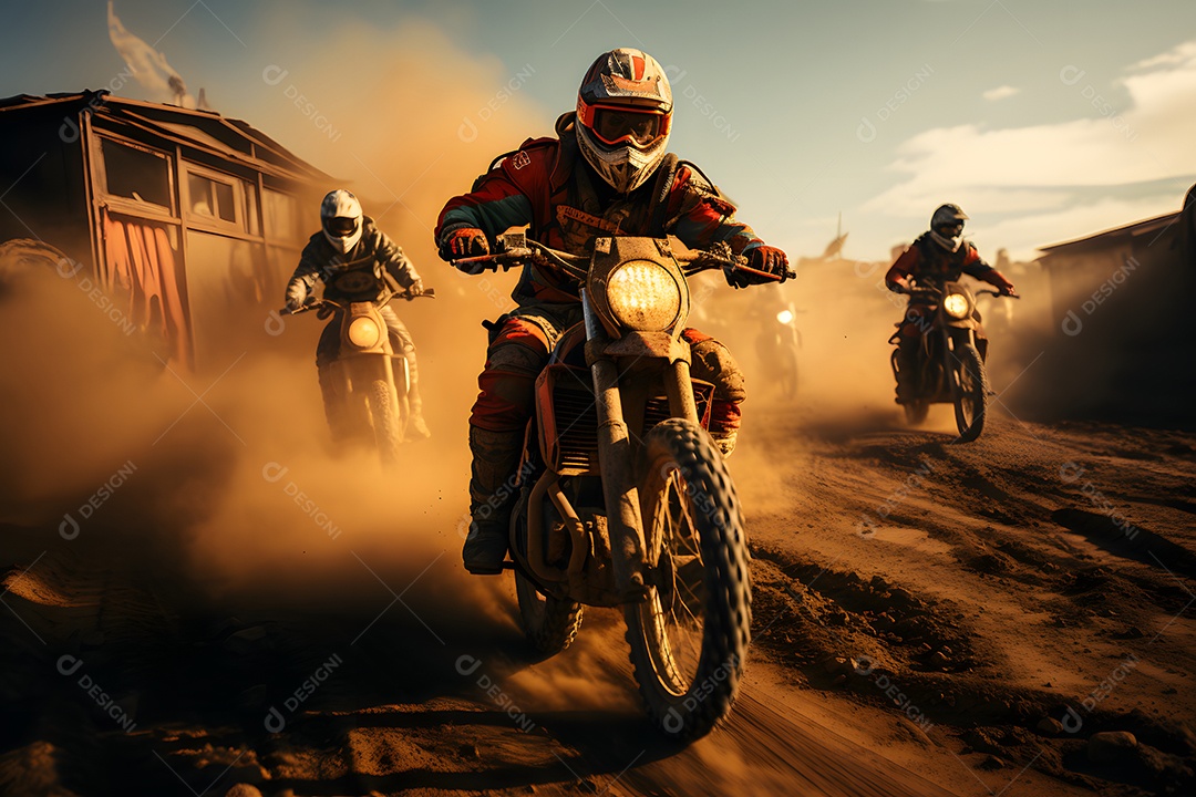 Piloto de motocross na corrida