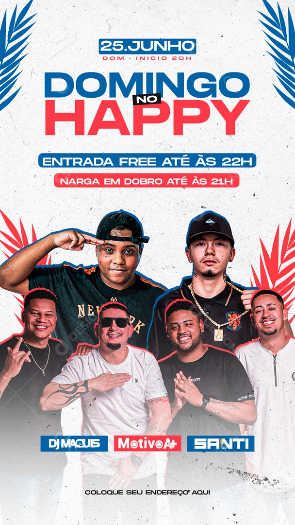 Social Media Flyer Story Domingo No Happy PSD Editável