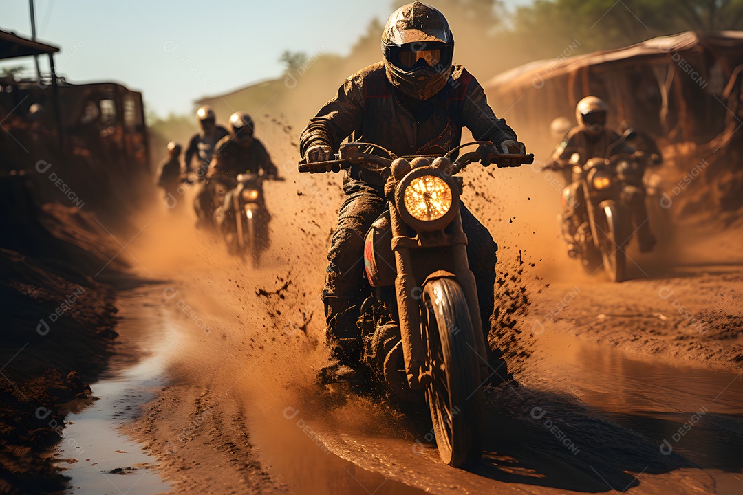 Piloto de motocross na corrida