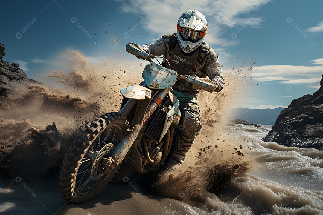 Piloto de motocross na corrida