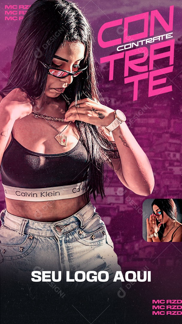 Social Media Flyer Story Contrate PSD Editável