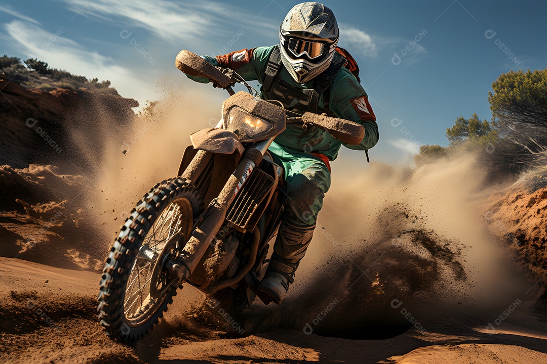 Piloto de motocross na corrida