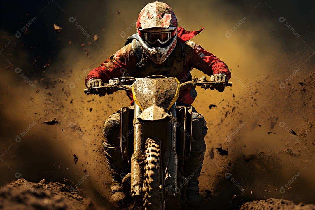 Piloto de motocross na corrida