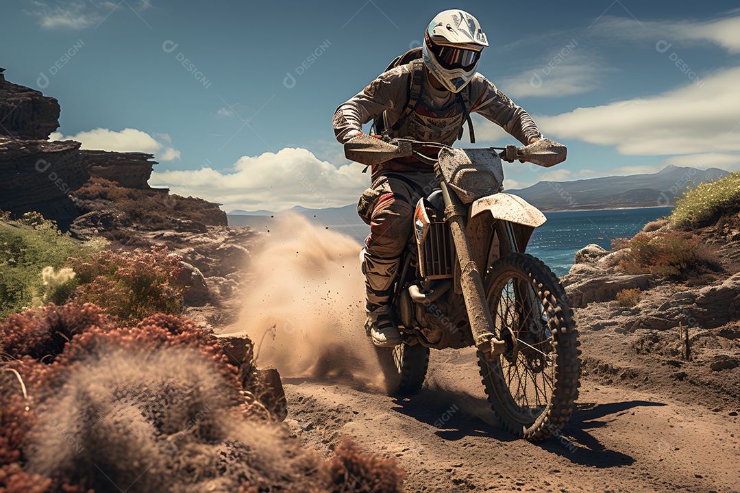 Piloto de motocross na corrida