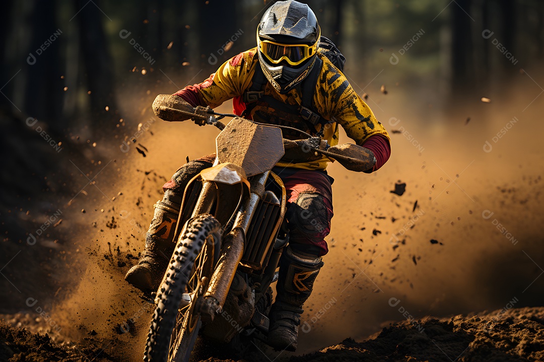 Piloto de motocross na corrida