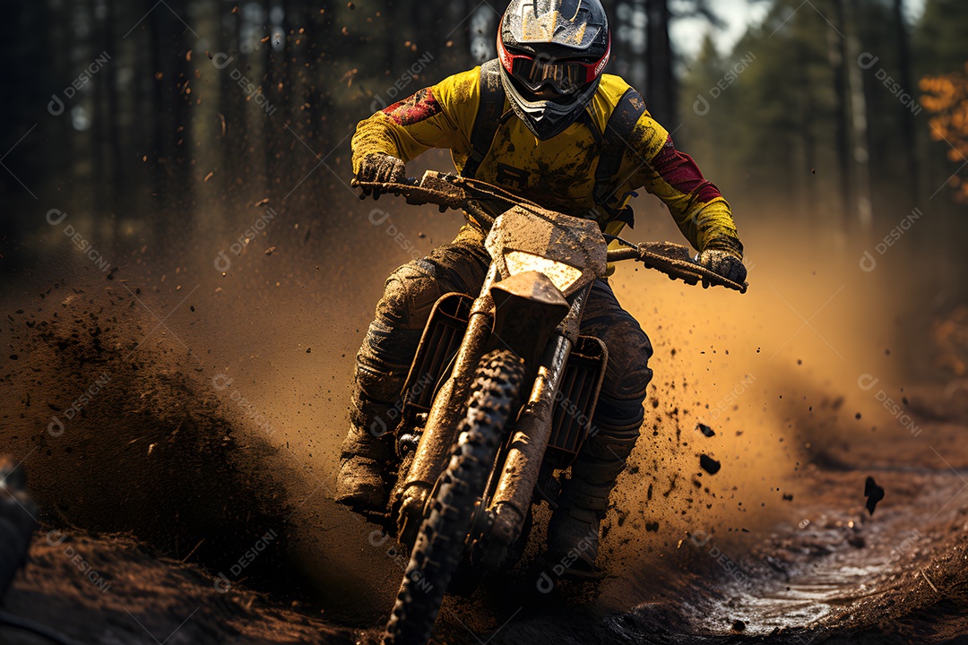 Piloto de motocross na corrida