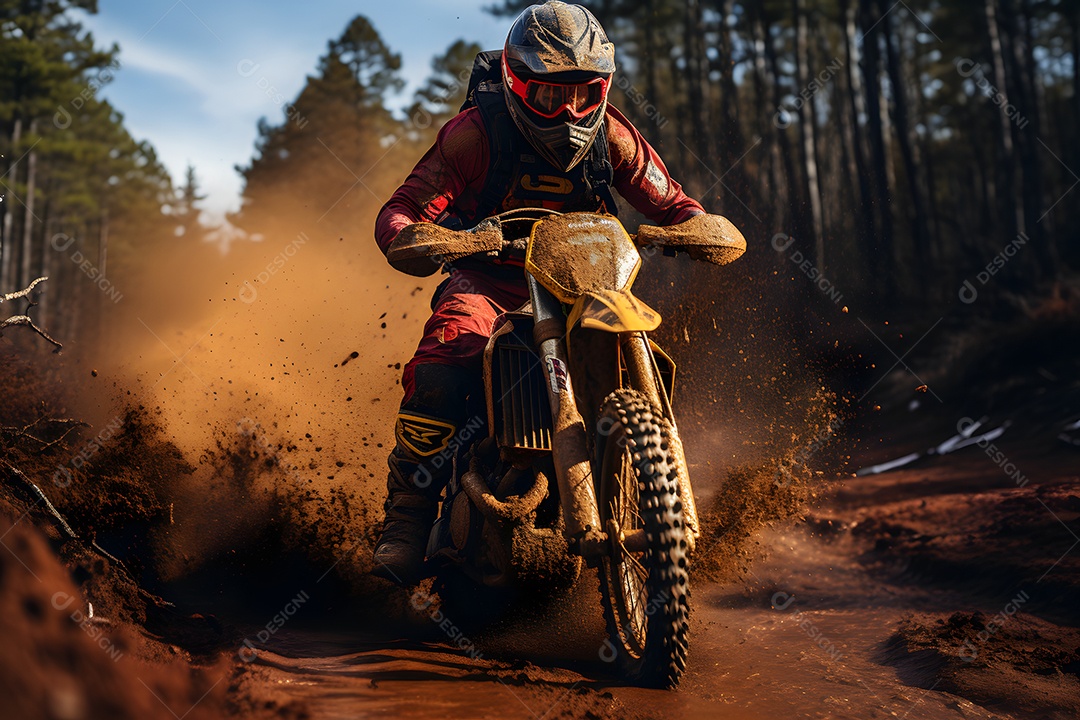 Piloto de motocross na corrida