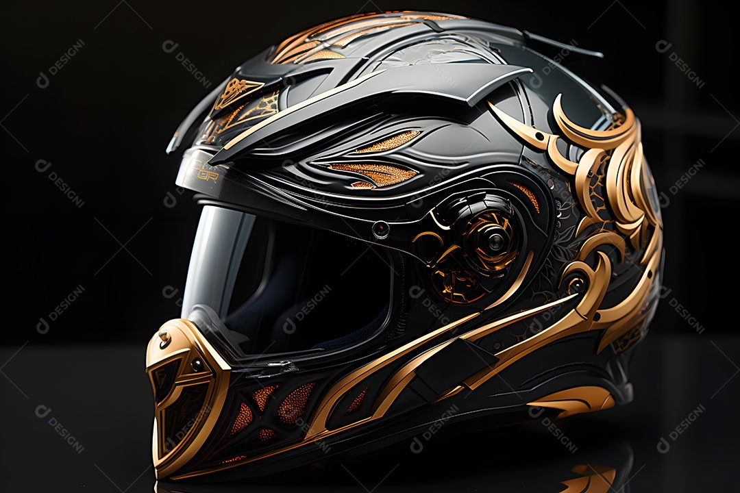 Capacete de moto em fundo isolado