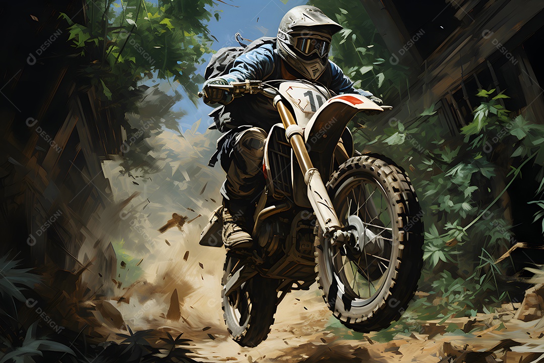 Piloto de motocross na corrida