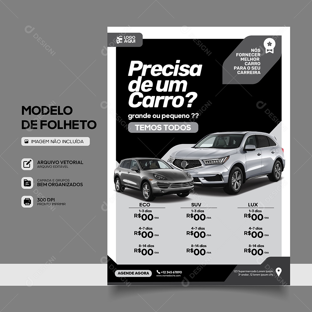 Locadora de Carro Precisa de Um Carro Vetor EPS Editável