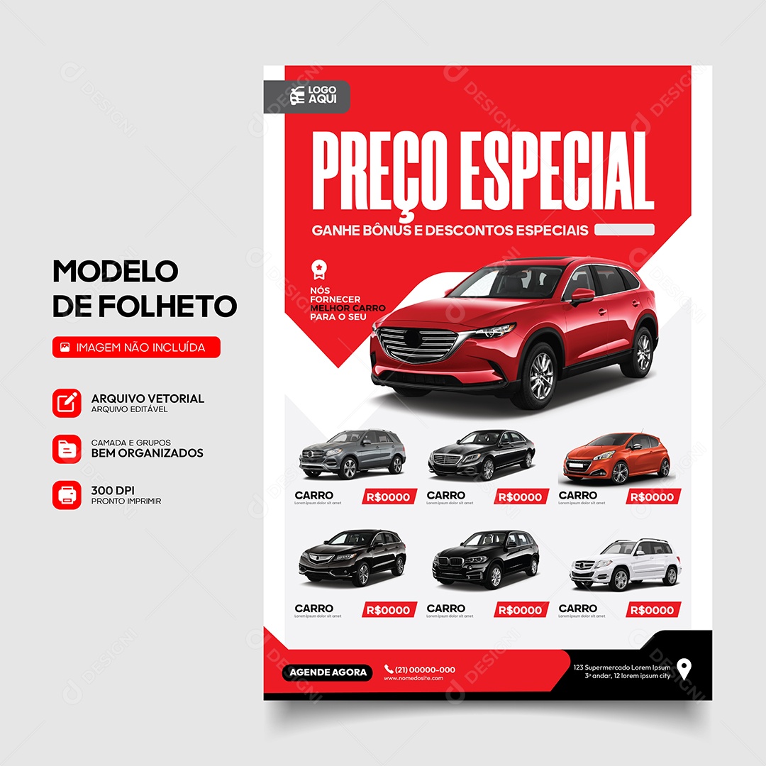 Locadora de Carro Preço Especial Vetor EPS Editável