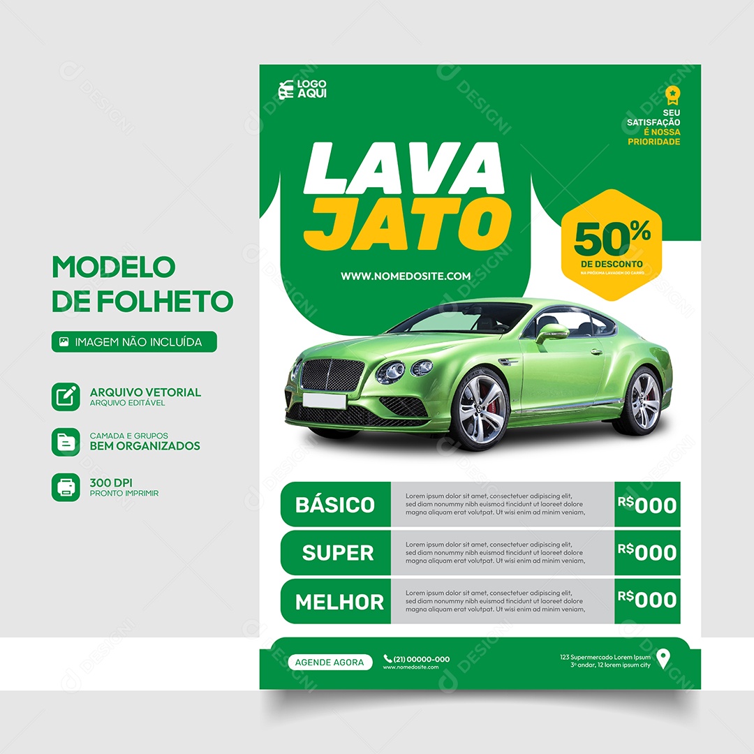 Lava Jato 50% de Desconto Vetor EPS Editável