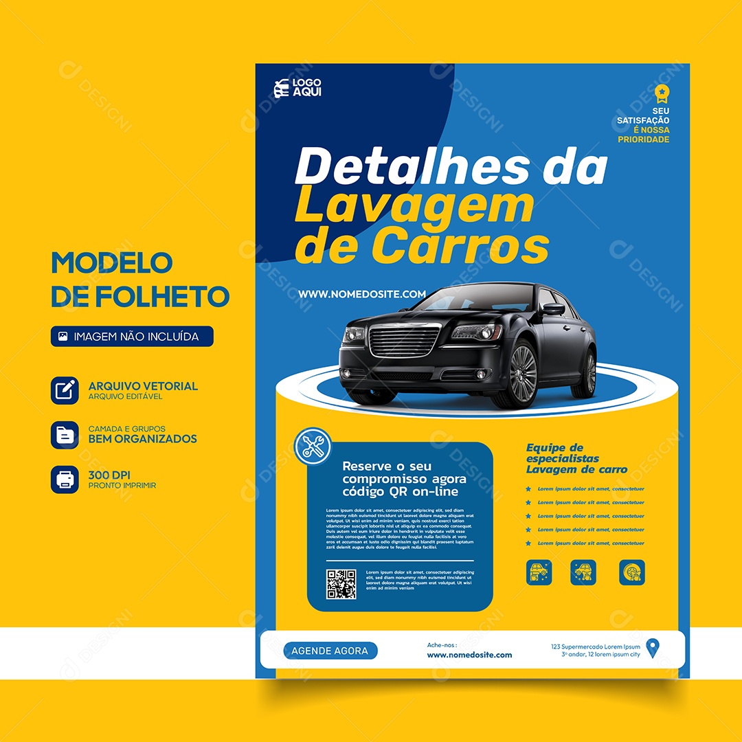 Lava Jato Detalhes da Lavagem de Carros Vetor EPS Editável