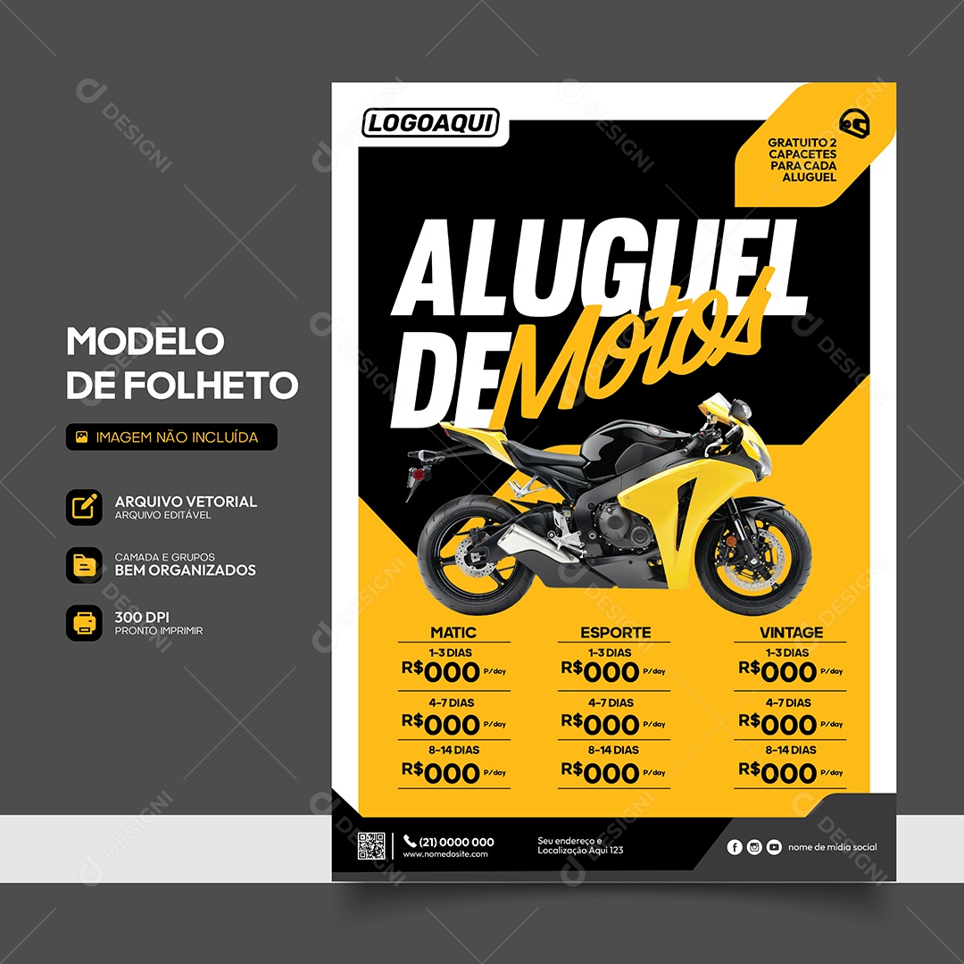 Aluguel de Moto Confiável Moto Vetor EPS Editável
