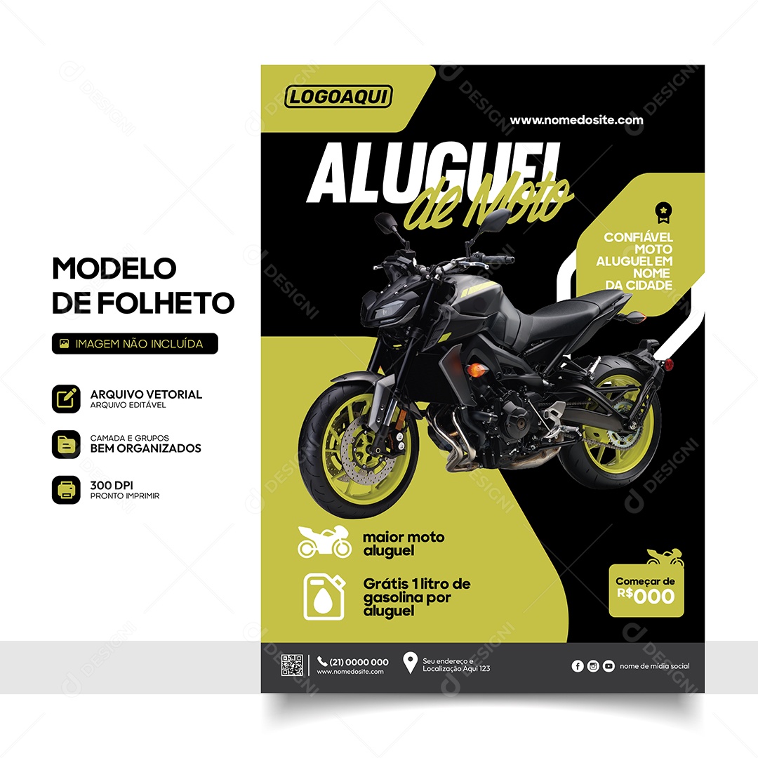 Aluguel de Moto Vetor EPS Editável