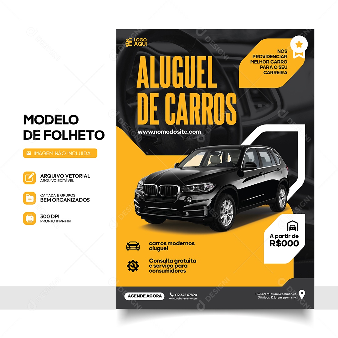 Aluguel de Carros Vetor EPS Editável