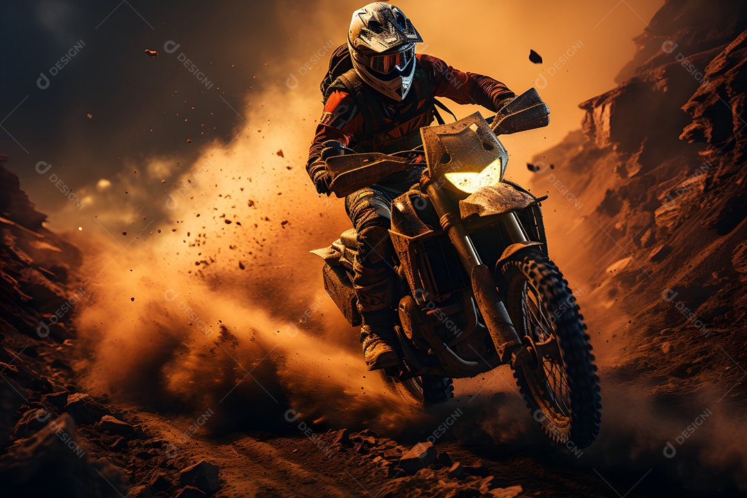 Piloto de motocross na corrida