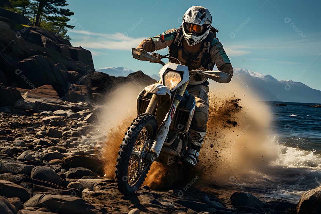 Piloto de motocross na corrida