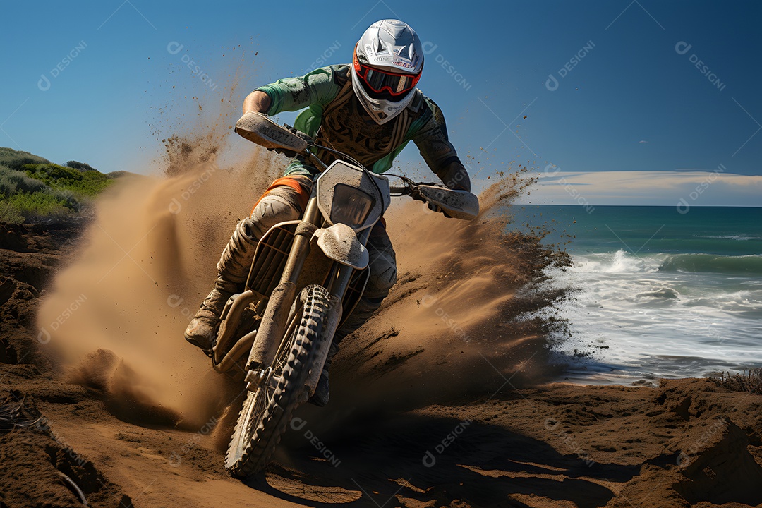 Piloto de motocross na corrida