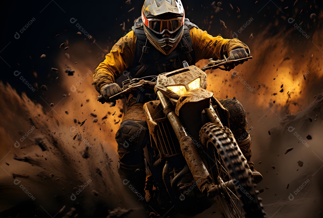 Piloto de motocross na corrida