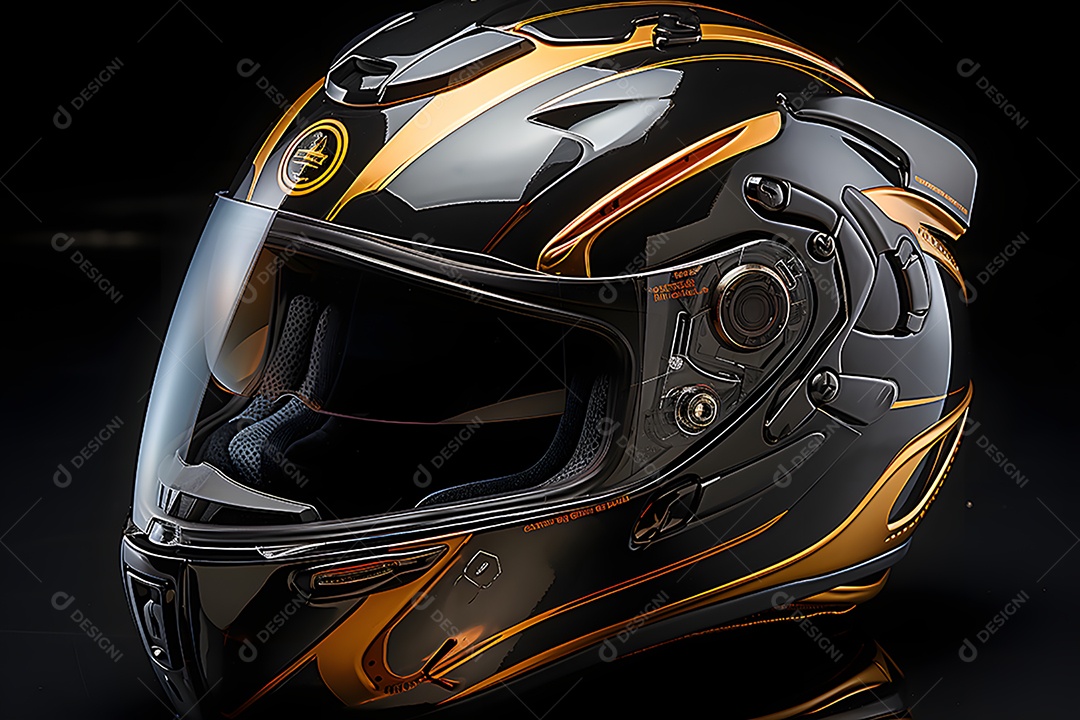 Detalhes de um capacete esportivo moderno