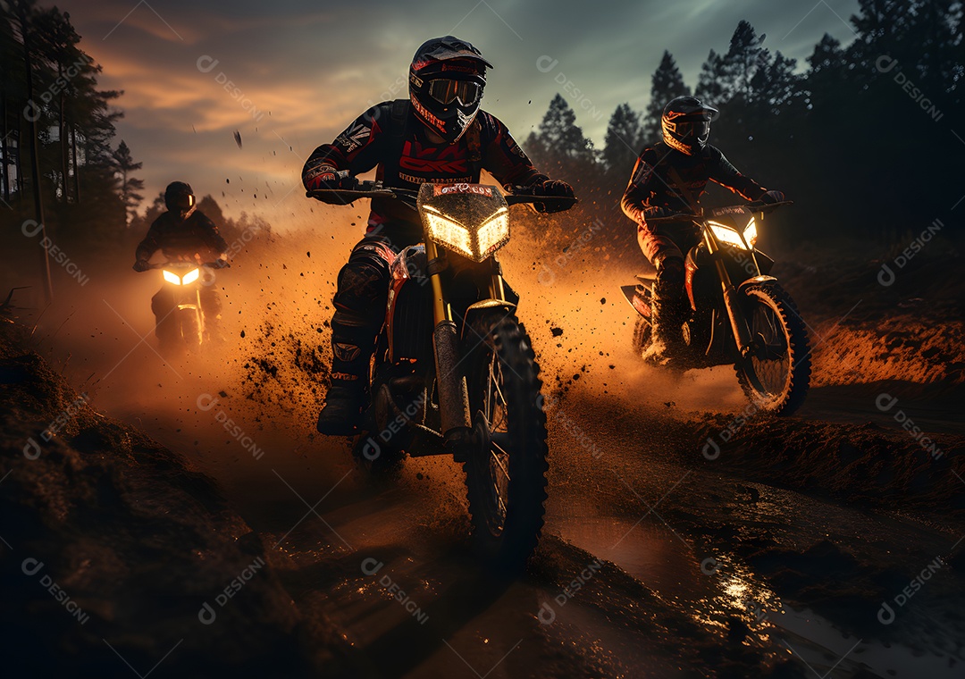 Piloto de motocross na corrida