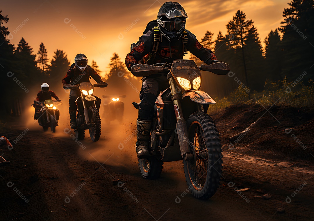 Piloto de motocross na corrida