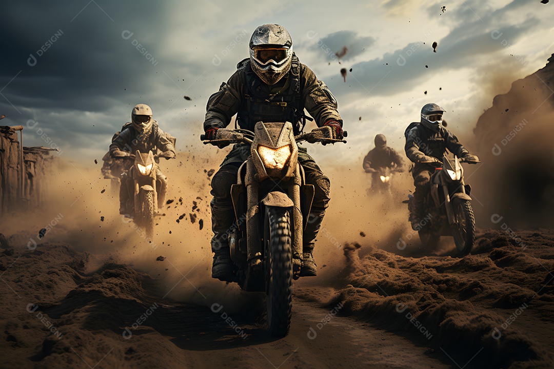 Piloto de motocross na corrida