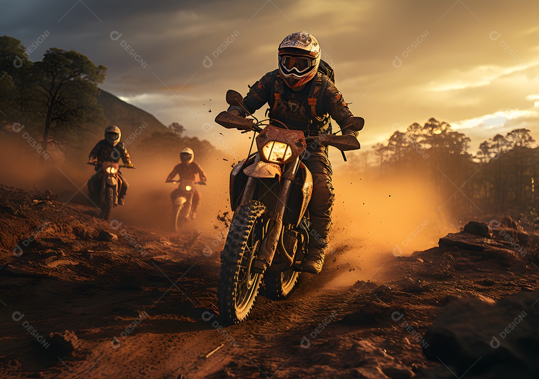 Piloto de motocross na corrida