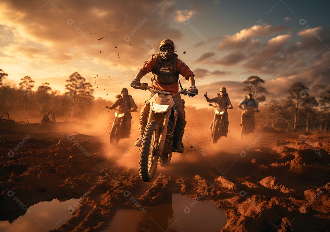 Piloto de motocross na corrida