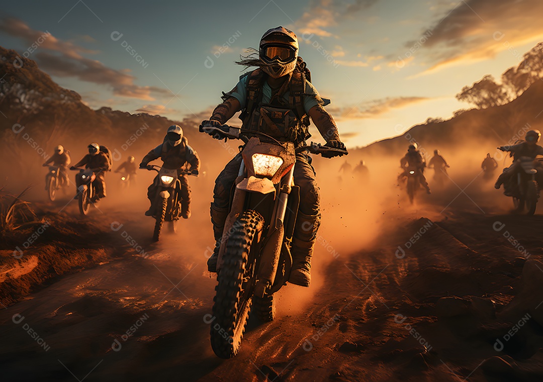 Piloto de motocross na corrida