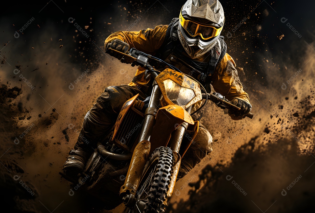 Piloto de motocross na corrida