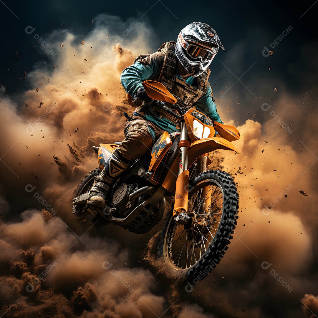 Piloto de motocross na corrida